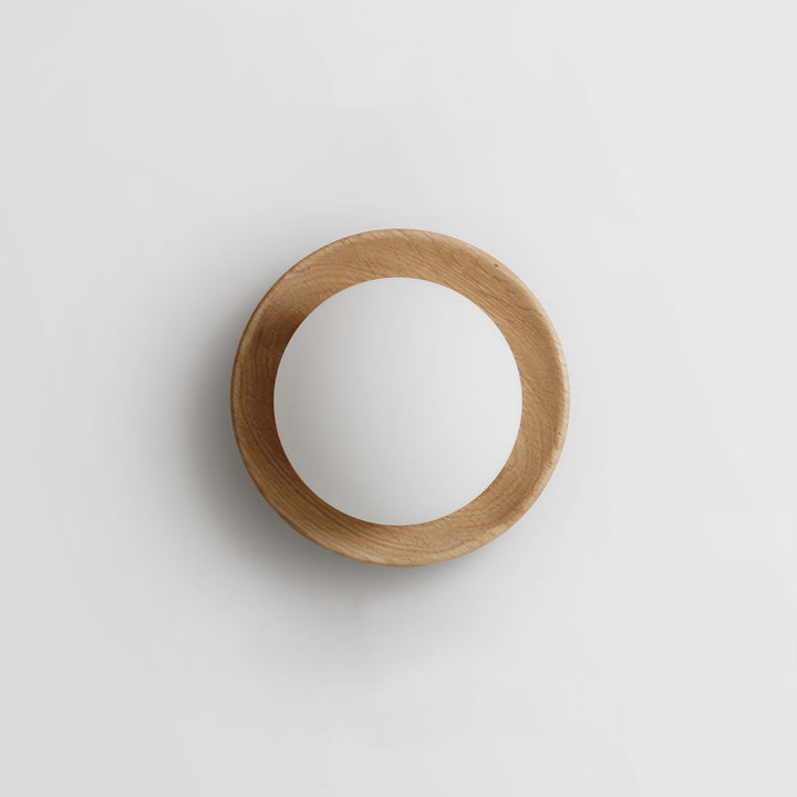 Natura Orb Holz-Wandleuchte