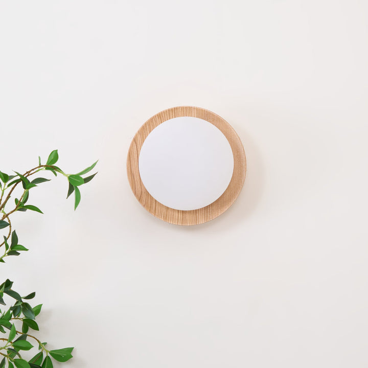 Natura Orb Holz-Wandleuchte