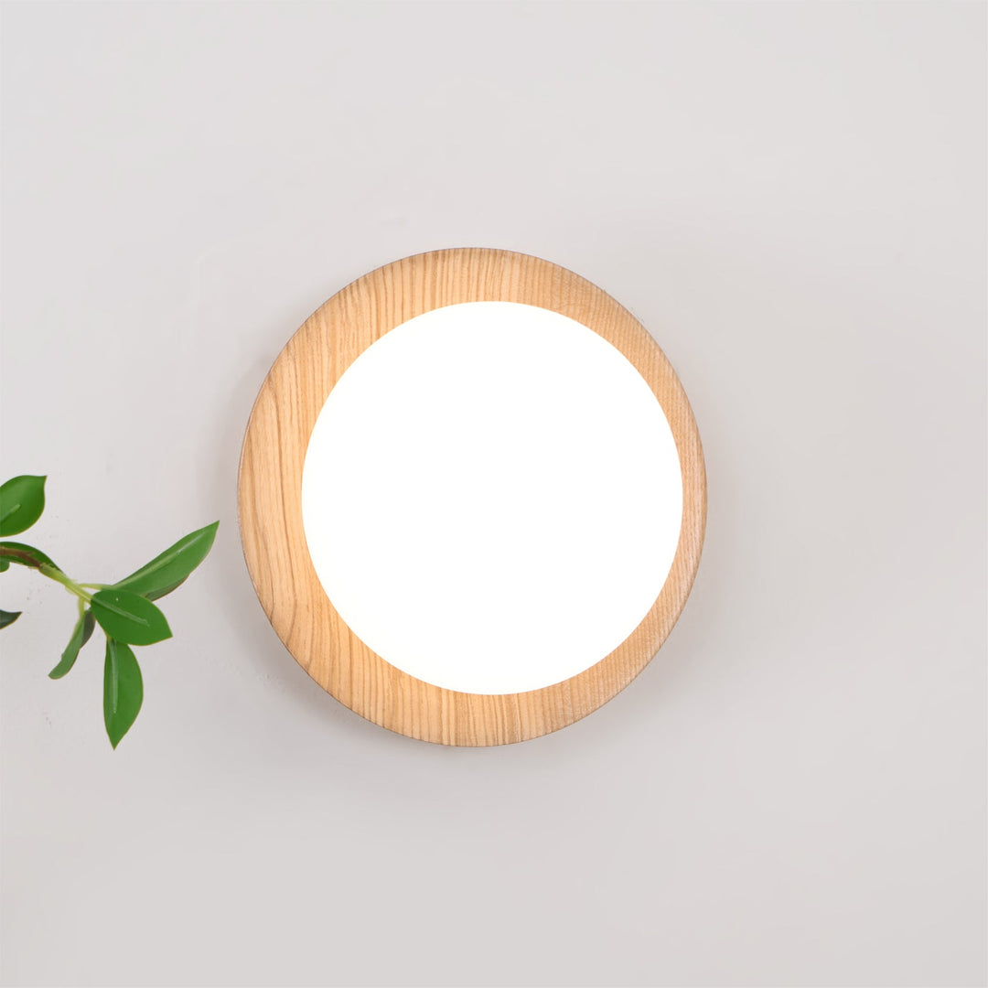 Natura Orb Holz-Wandleuchte