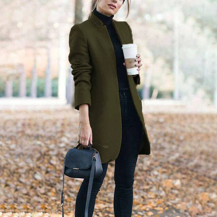 Moderner Trenchcoat Mit Offener Vorderseite Für Damen | Gerader Schnitt
