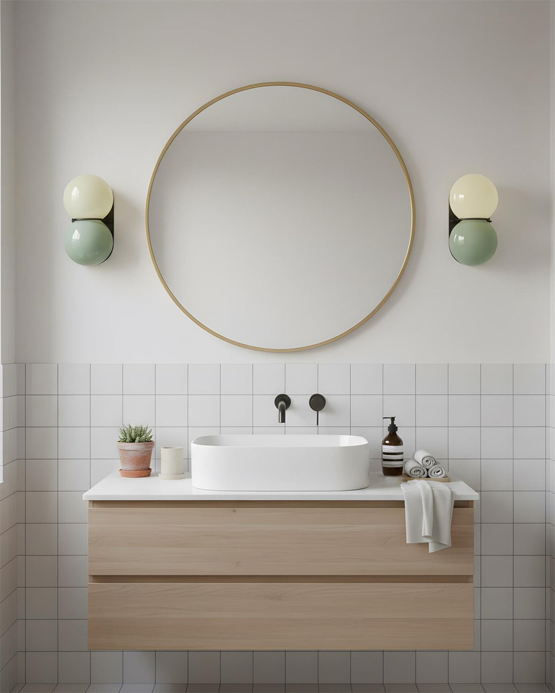 Luz de Pared Contemporánea con Globos Apilados