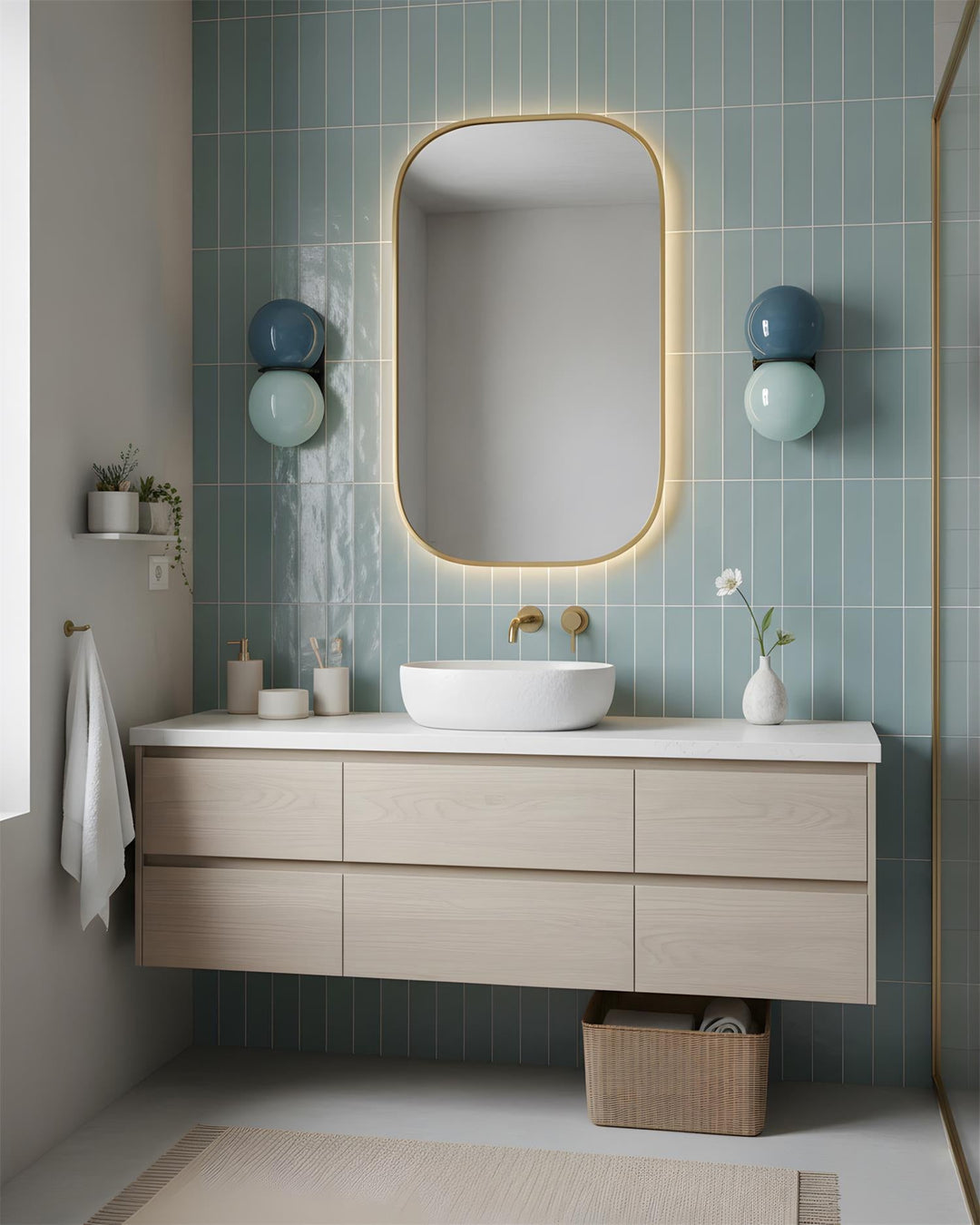 Luz de Pared Contemporánea con Globos Apilados