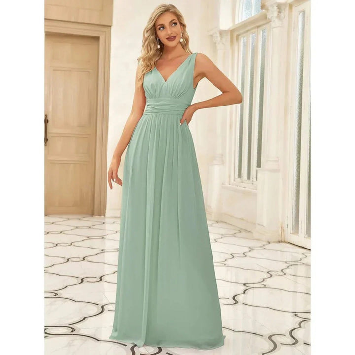 Aurora | Elegantes V-Ausschnitt Kleid für Damen | Maxi
