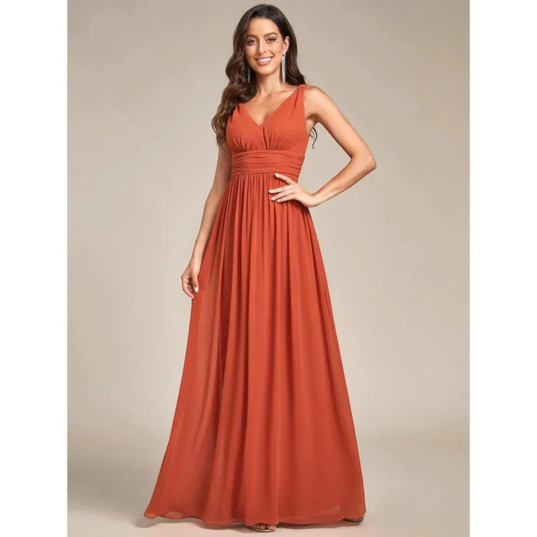 Aurora | Elegantes V-Ausschnitt Kleid für Damen | Maxi