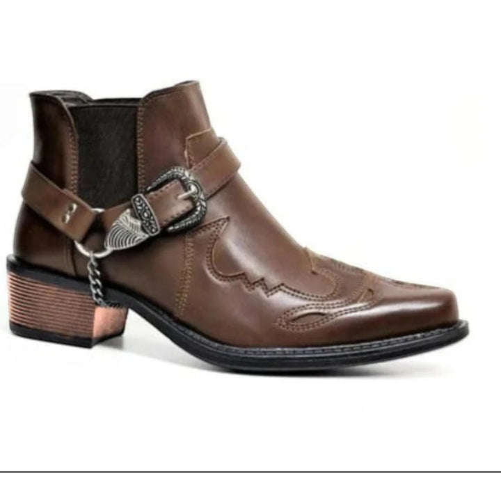Célian | Elegante Stiefelette Mit Schnalle Für Männer | Cowboy