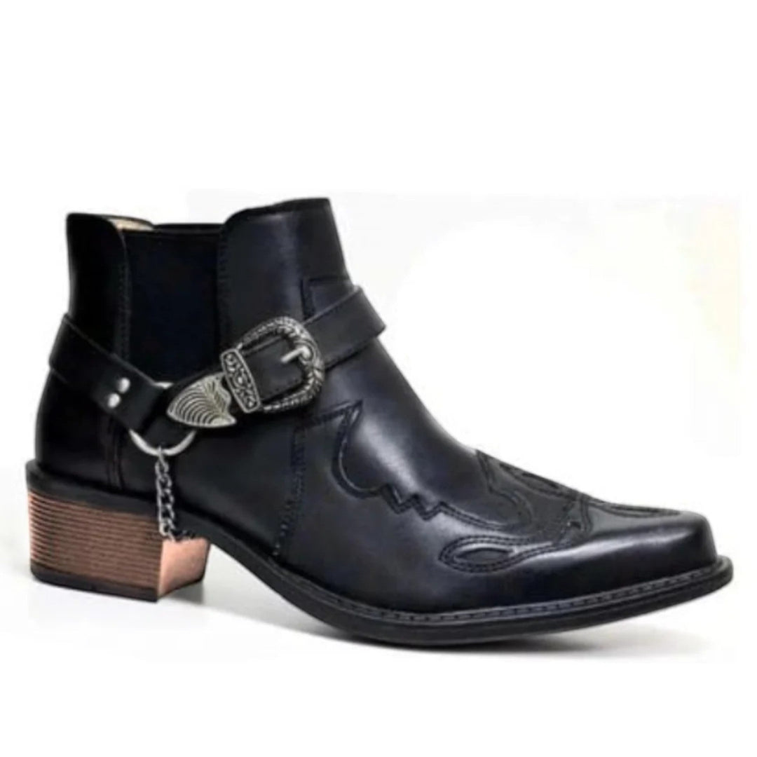 Célian | Elegante Stiefelette Mit Schnalle Für Männer | Cowboy