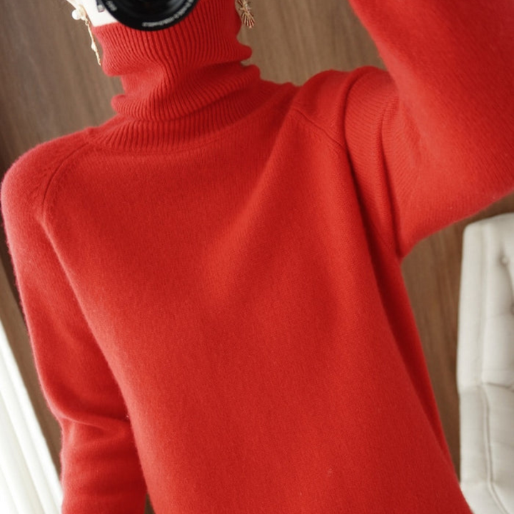 Rollkragenpullover Aus Kaschmir Für Damen | Langarm