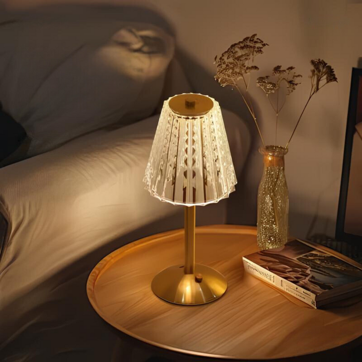 Touch Activated LED Crystal Table Lamp Cordless Dimmable Lighting