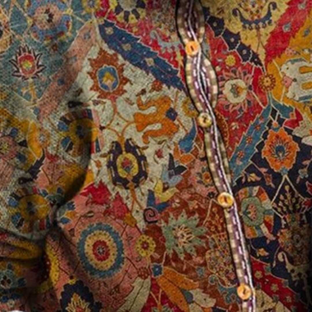 Vintage-Boho-Pullover Für Damen | Knopfverschluss