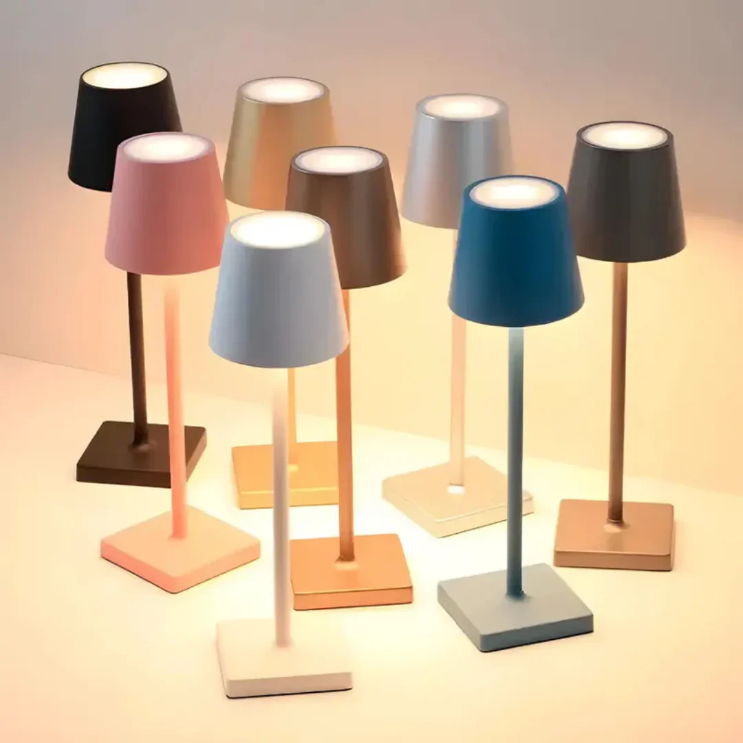 Multifunktionale LED-Tischlampe – Kabellos, Wiederaufladbar & Dimmbar | Modernes Nordic-Design für Wohnzimmer, Schlafzimmer & Büro