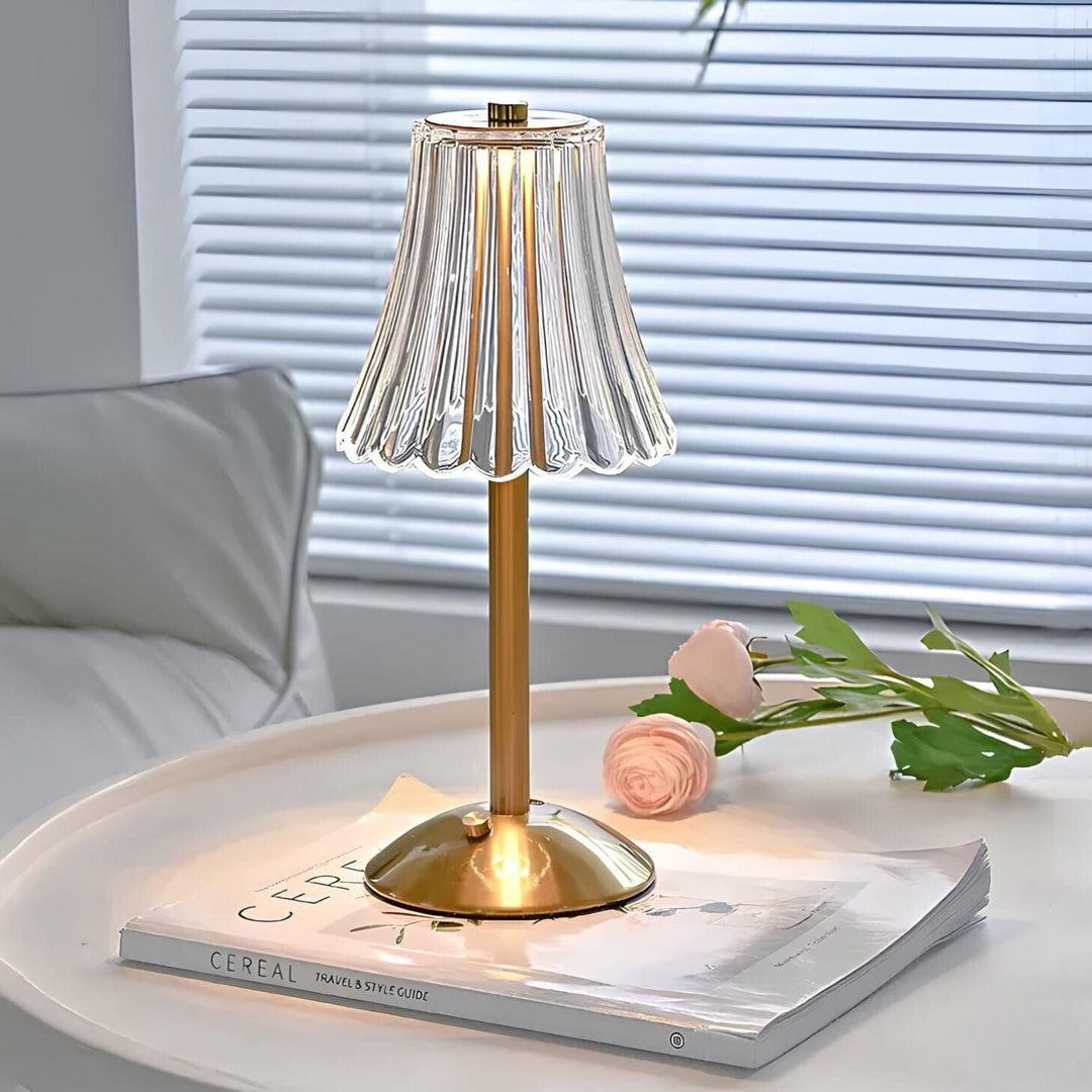 Touch Activated LED Crystal Table Lamp Cordless Dimmable Lighting
