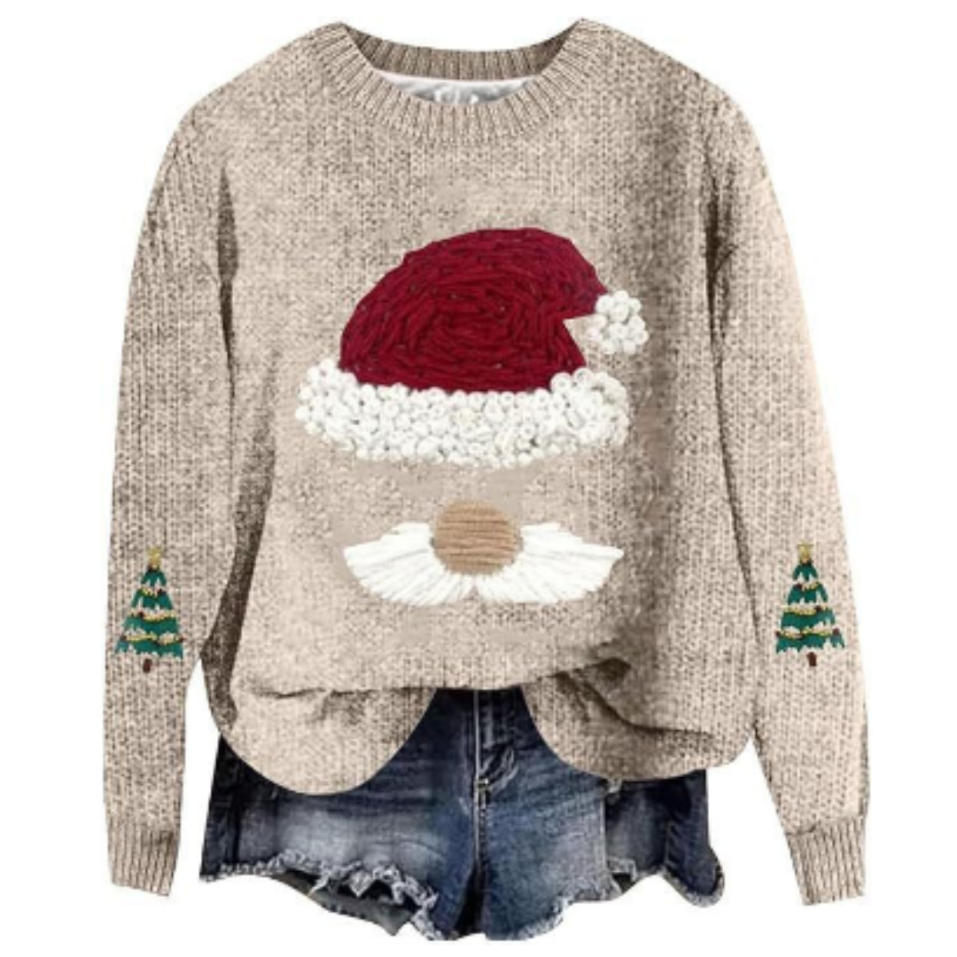 Weihnachts-Langarm-Pullover Für Damen | Rundhals