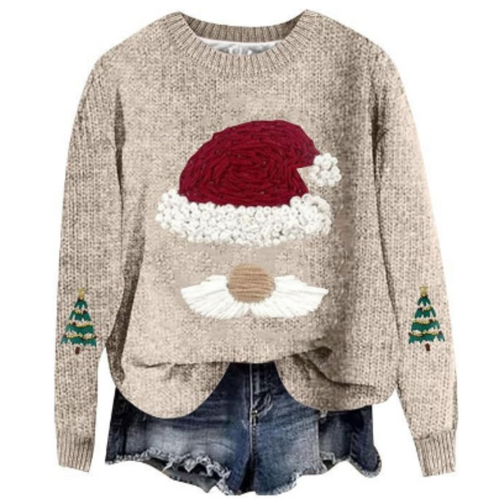 Weihnachts-Langarm-Pullover Für Damen | Rundhals