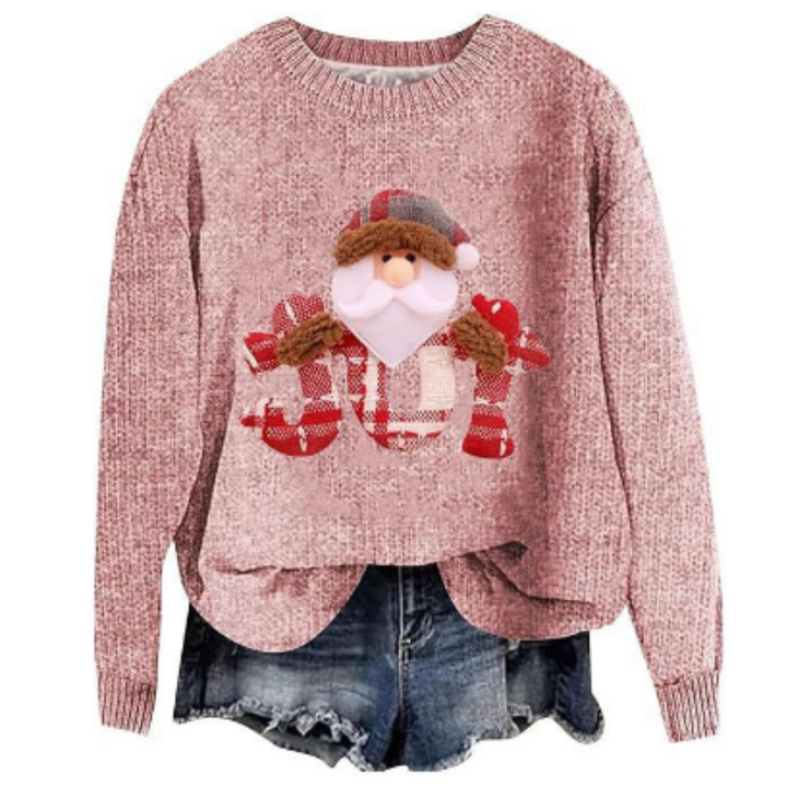Weihnachts-Langarm-Pullover Für Damen | Rundhals