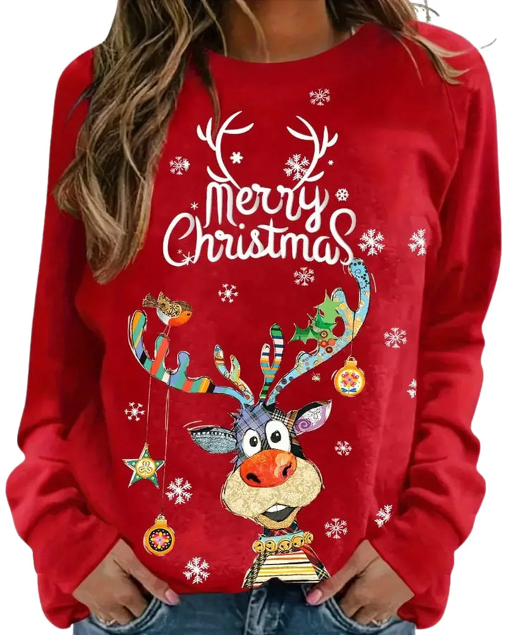 Damen Trendy Weihnachts-Sweatshirt | Langarm