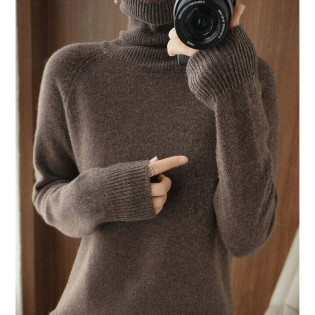 Rollkragenpullover Aus Kaschmir Für Damen | Langarm