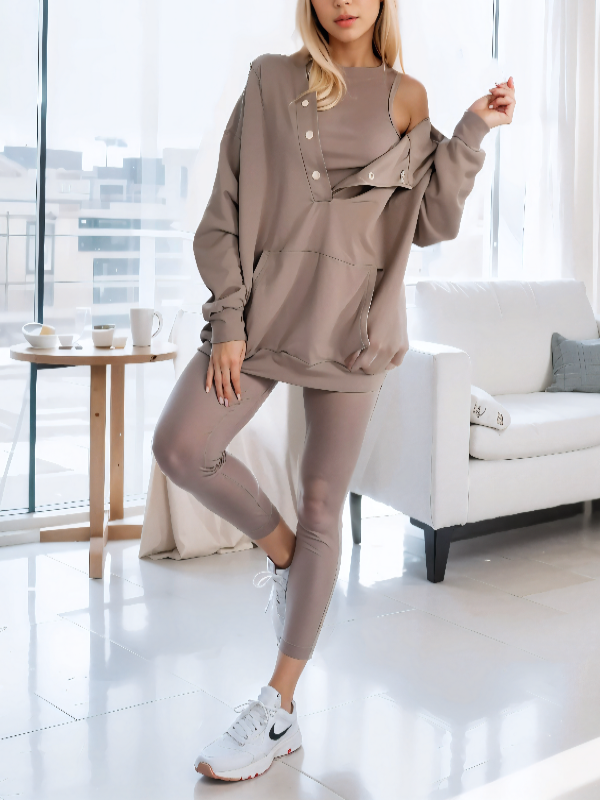 Dreiteiliges Jogginganzug Für Damen | Stilvoll