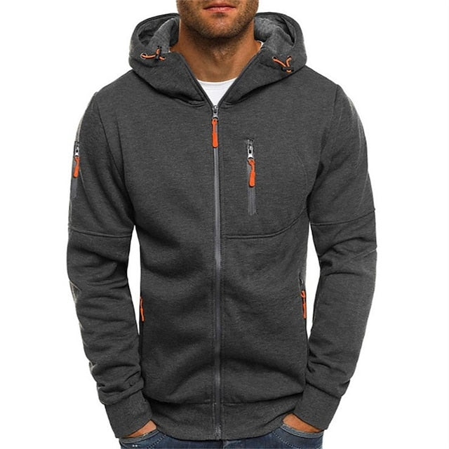 Kapuzenjacke Mit Reißverschluss Für Herren | Mit Langen Ärmeln