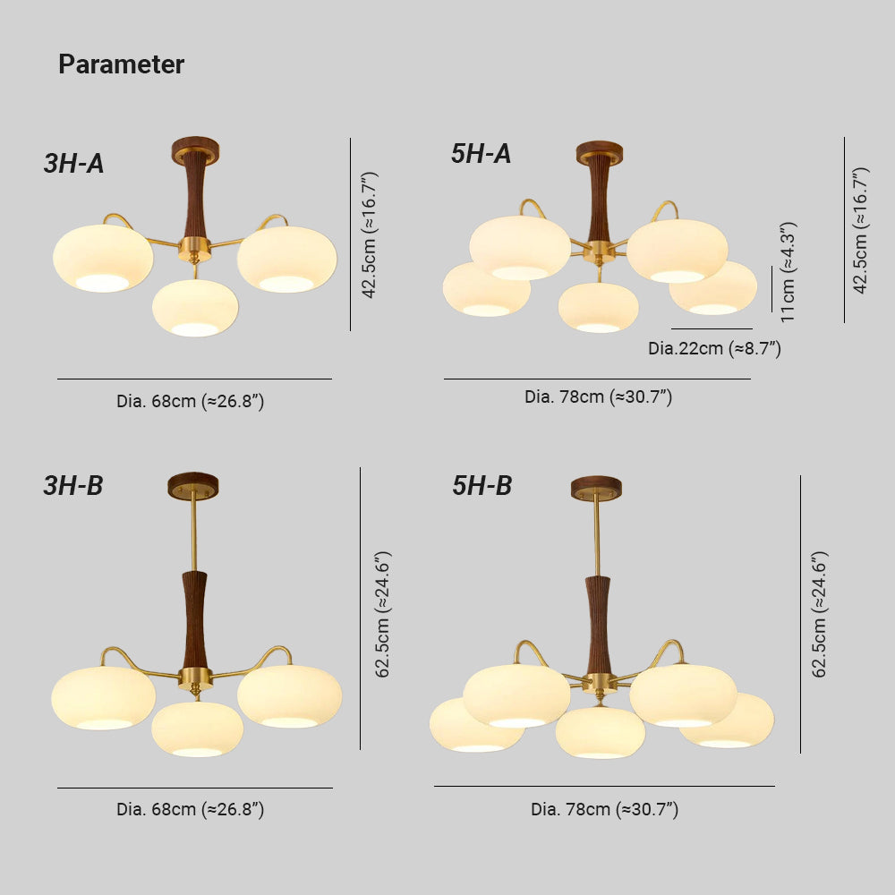 Mid-Century Inspired Chandelier Adjustable Ceiling Lighting Fixture