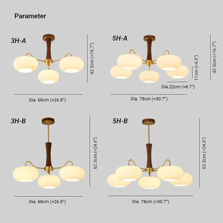 Mid-Century Inspired Chandelier Adjustable Ceiling Lighting Fixture