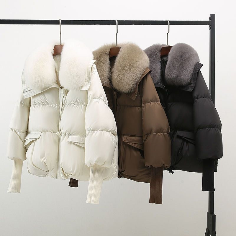 Damen Wintergesteppt Daunenjacke Mit Fellkragen | Stylisch