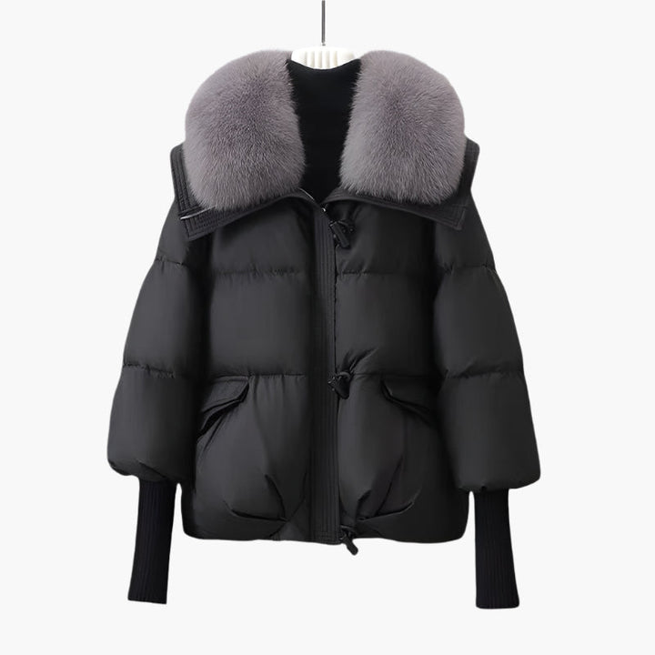 Damen Wintergesteppt Daunenjacke Mit Fellkragen | Stylisch