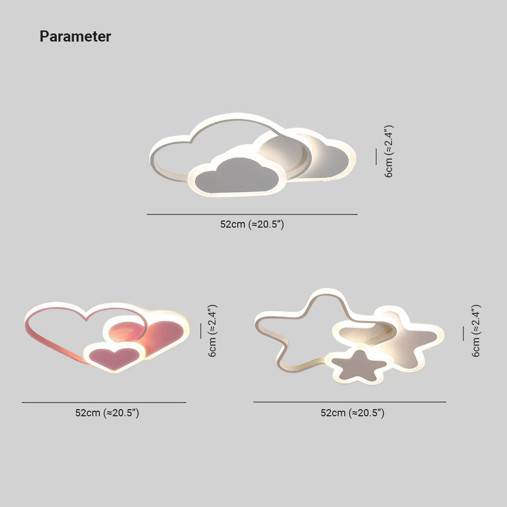 Moderne runde Deckenleuchte in Rosa und Weiß mit LED-Aufbauleuchte