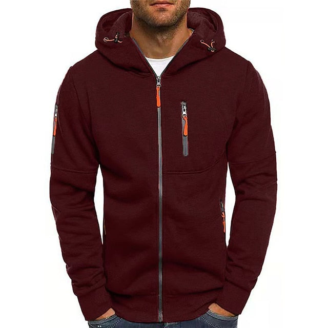 Kapuzenjacke Mit Reißverschluss Für Herren | Mit Langen Ärmeln