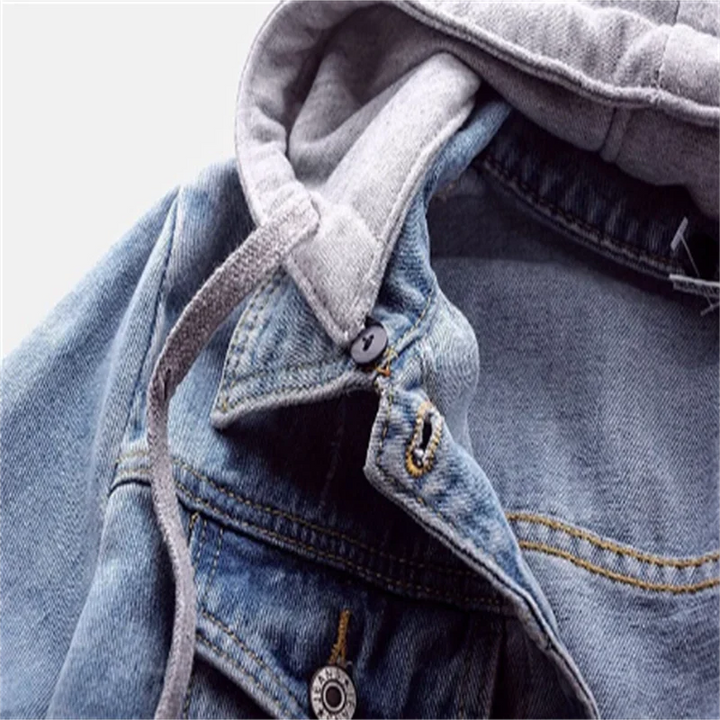 Damen Jeansjacke Mit Abnehmbarer Kapuze | Freizeit