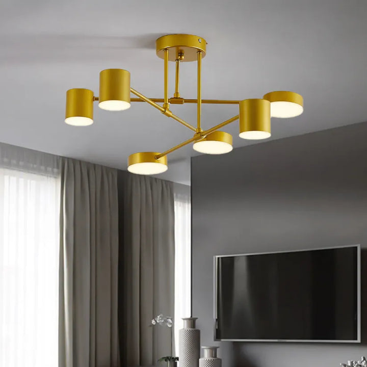 Contemporary 6-Light Ceiling Light Adjustable Ambience for Modern Interiors