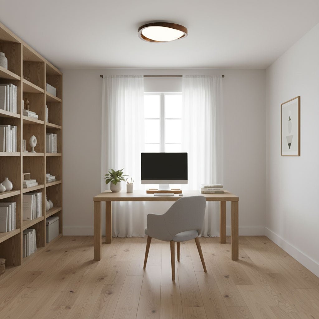 Lámpara de Techo Empotrada Estilo Minimalista en Nogal