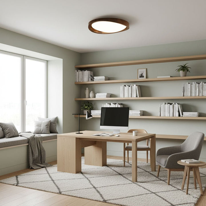 Lámpara de Techo Empotrada Estilo Minimalista en Nogal