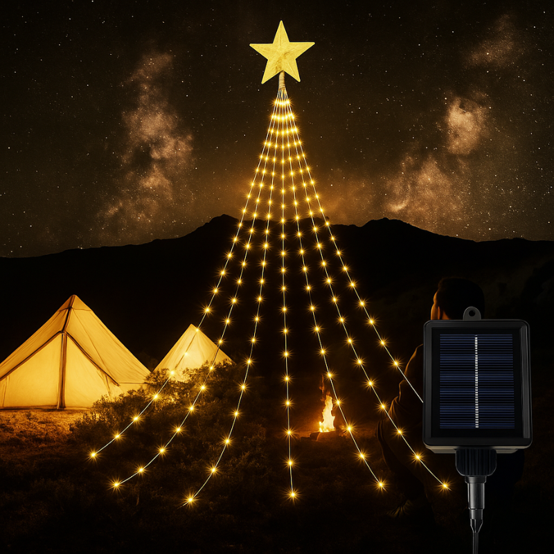 LED Christmas Star Decoration Cascading Light Strands