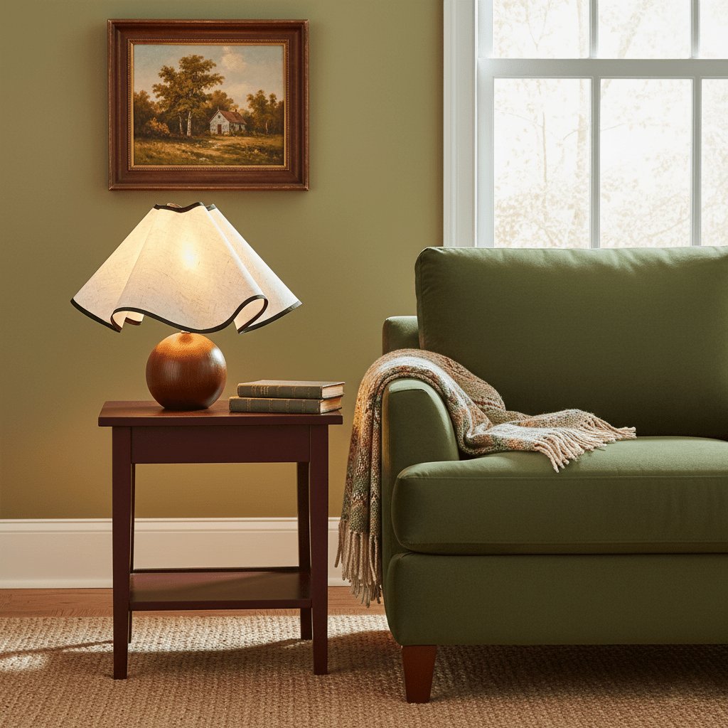 Welleninspirierte Tischlampen mit Stoffschirm