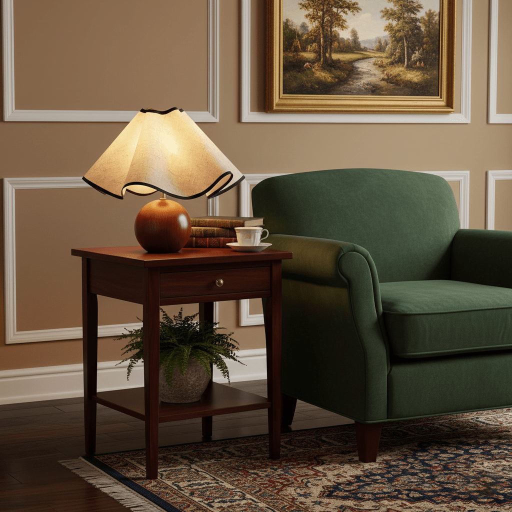 Welleninspirierte Tischlampen mit Stoffschirm