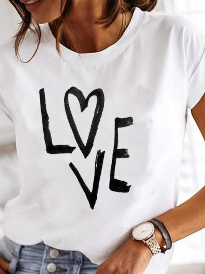 Amanda | Sommerliches Rundhals-t-shirt Für Damen | Kurzarm