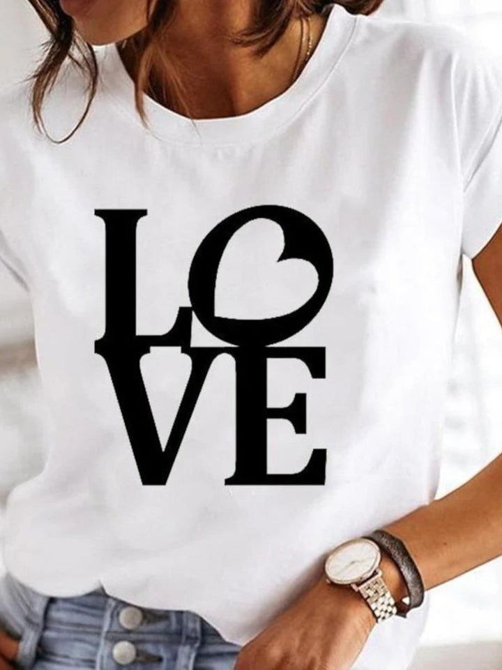 Amanda | Sommerliches Rundhals-t-shirt Für Damen | Kurzarm