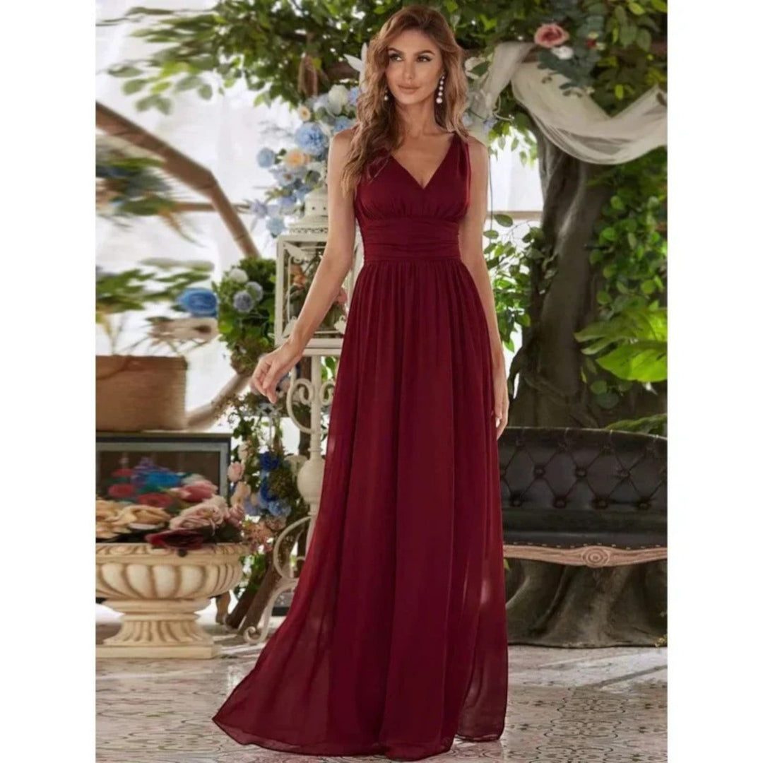 Aurora | Elegantes V-Ausschnitt Kleid für Damen | Maxi