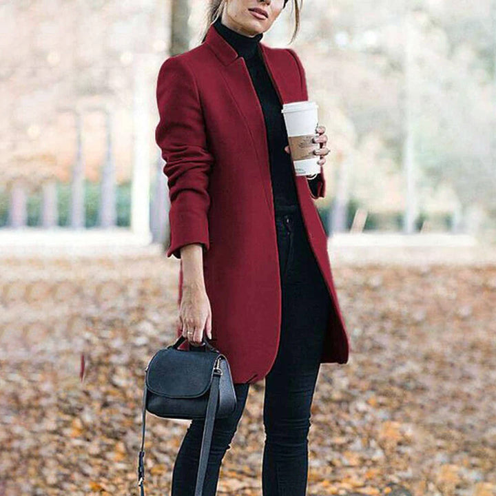 Moderner Trenchcoat Mit Offener Vorderseite Für Damen | Gerader Schnitt