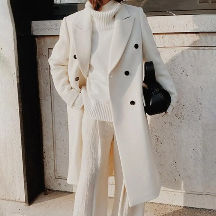 Stylischer Zweireihiger Trenchcoat Für Damen | Reverskragen
