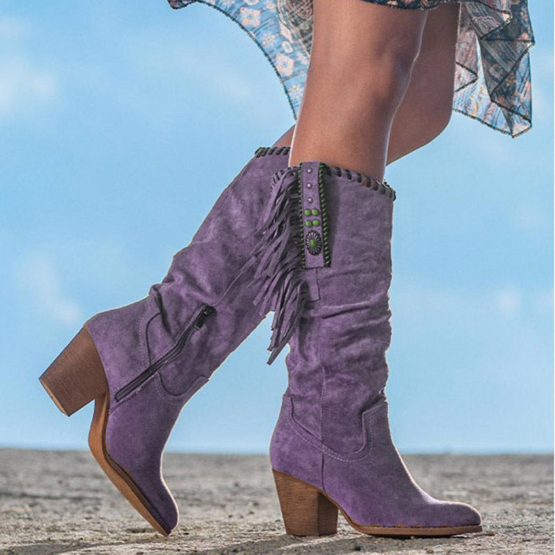 Winterstiefel Mit Fransen-Detail Für Damen | High Heels