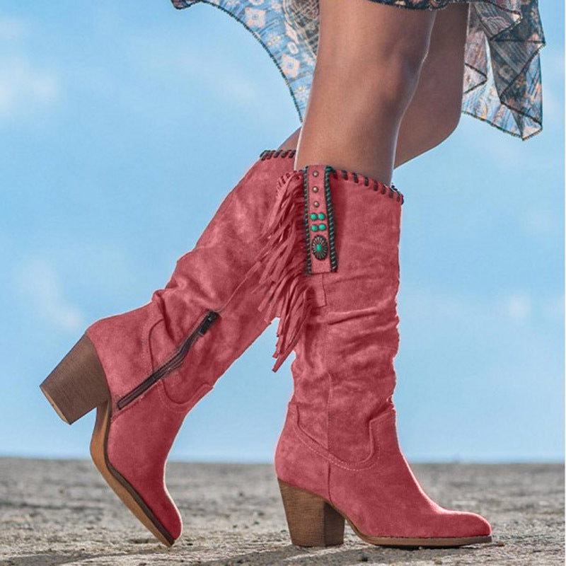 Winterstiefel Mit Fransen-Detail Für Damen | High Heels