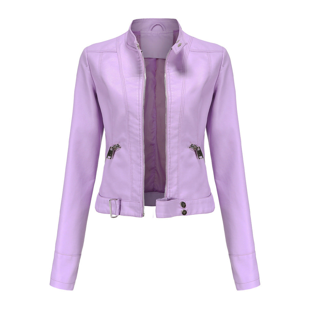 Damen Lederjacke Mit Langarm | Freizeit