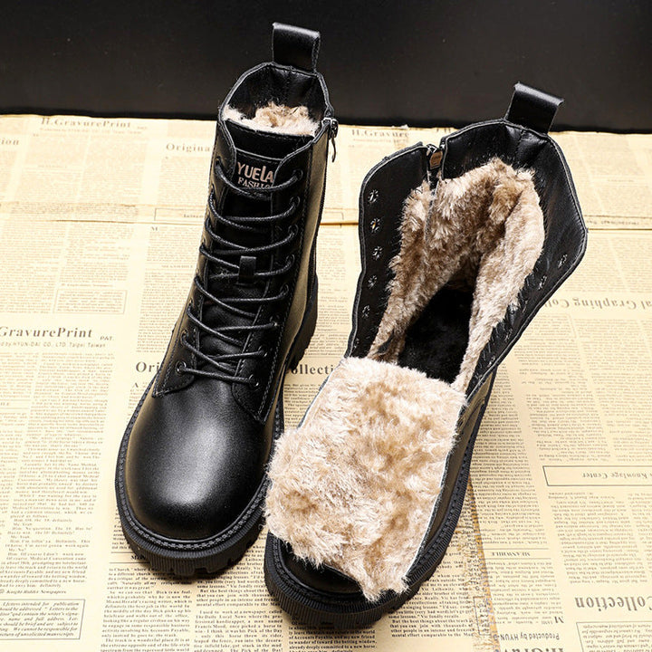 Schwarze Lederstiefel Für Damen | Winter