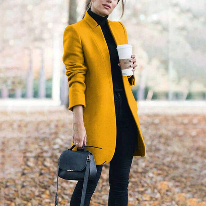 Moderner Trenchcoat Mit Offener Vorderseite Für Damen | Gerader Schnitt