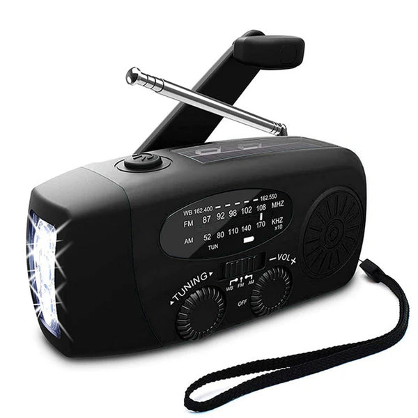 Selbstbetriebendes Notfallradio – Handkurbel, Solar, Taschenlampe & Powerbank | FM/AM-Radio – Unverzichtbar bei Katastrophen & Notfällen