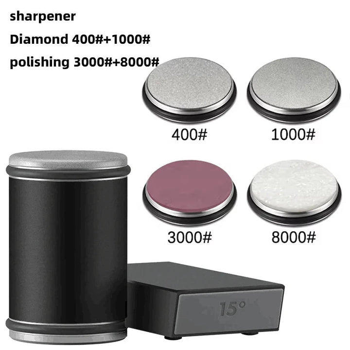 Knife Sharpener Set Dual Angle Rolling Edge System