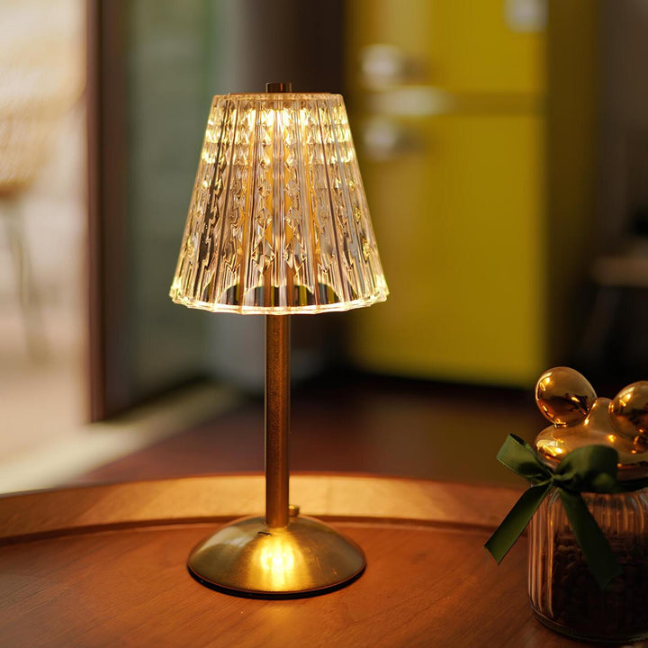 Touch Activated LED Crystal Table Lamp Cordless Dimmable Lighting