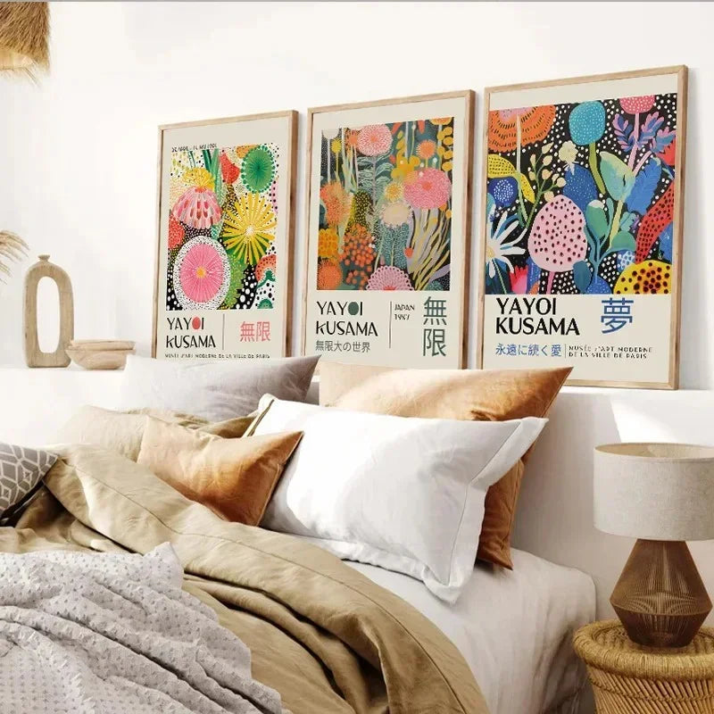 Póster de Arte de Pared Estilo Kusama Contemporáneo