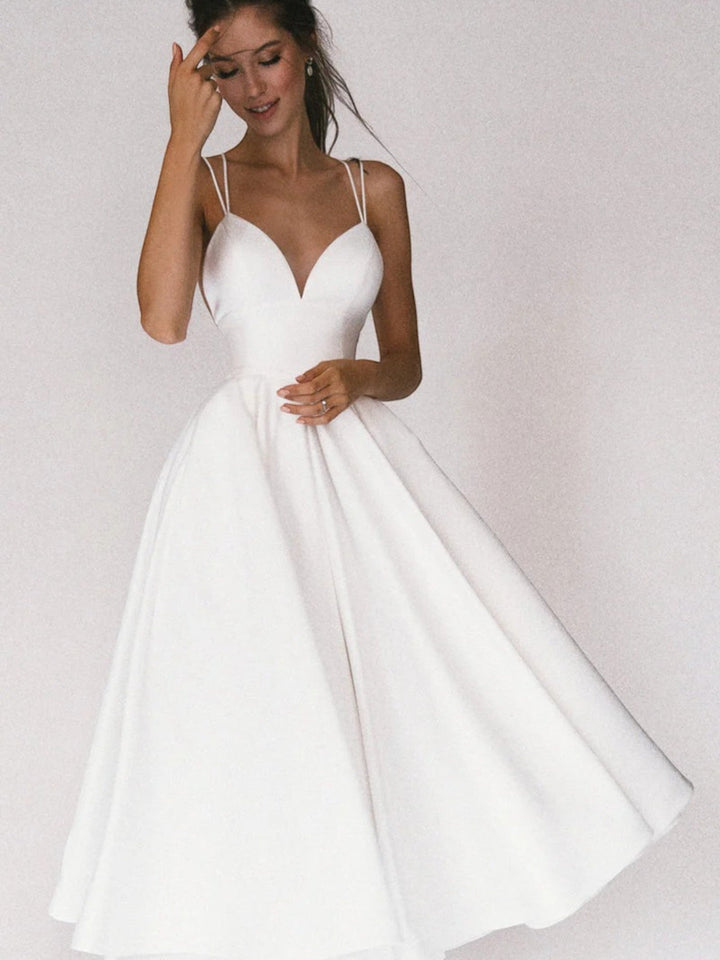 Malia | Elegantes Partykleid Mit V-ausschnitt Für Damen | Midi